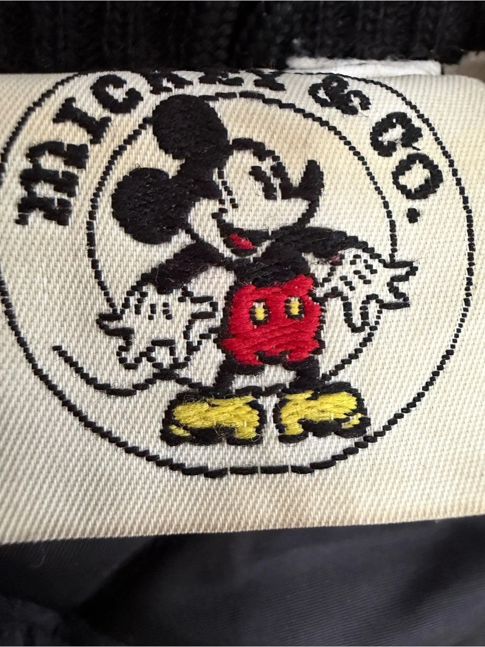 Vintage Mickey Mouse Mens Varsity Jacket Wool Leather Coat Mickey&Co Disney XL